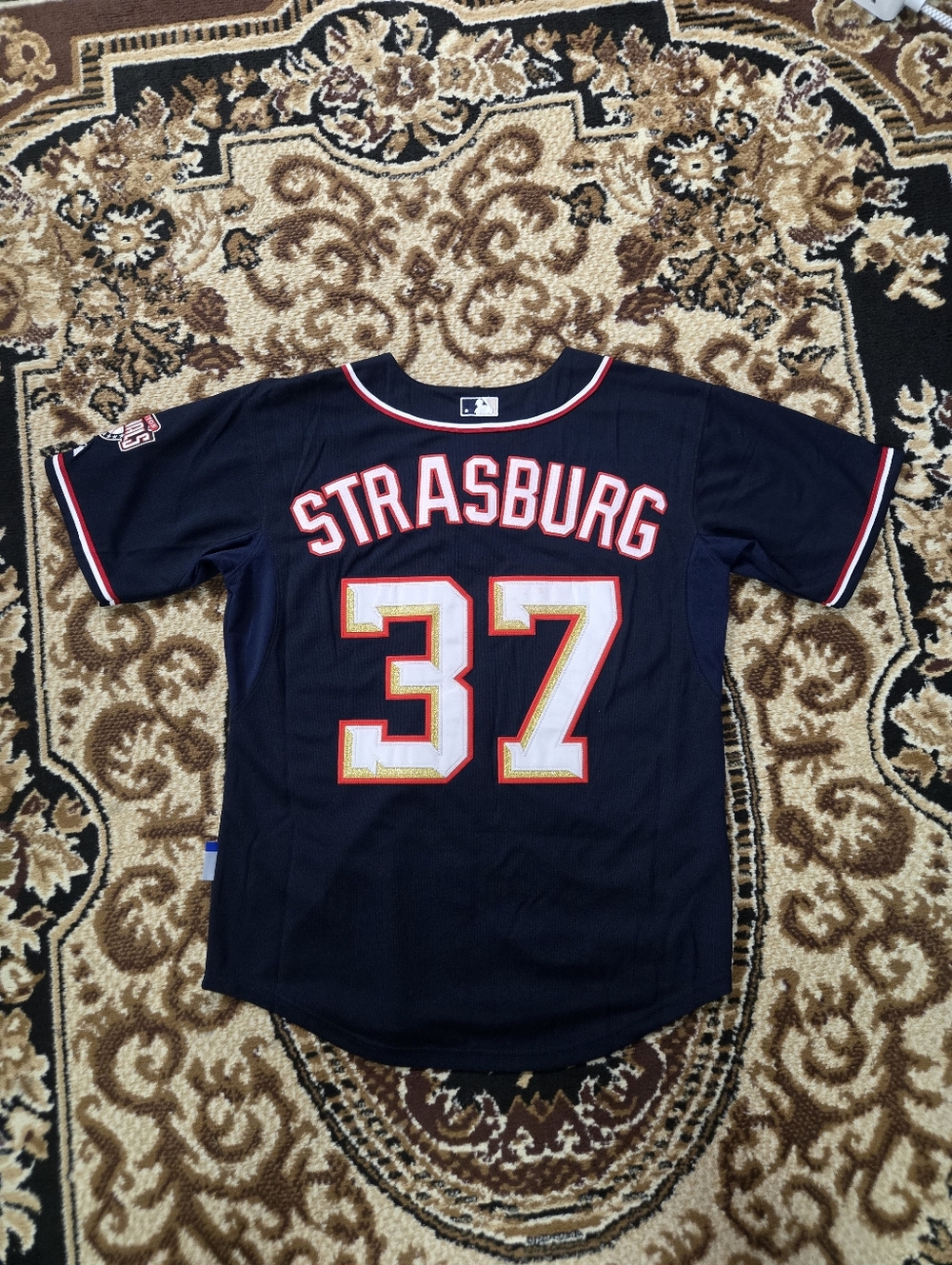 Stephen Strasburg Washington Nationals Baseball Jersey Number 37 2010 Glitter